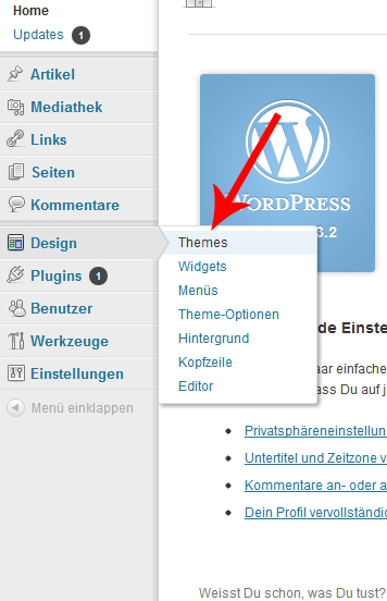 Wordpress > Design > Themes