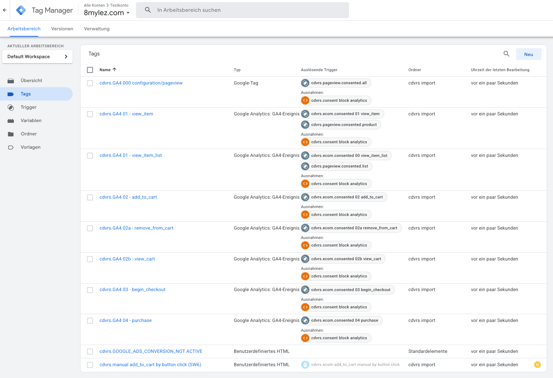 Codiverse Container Google Tag Manager