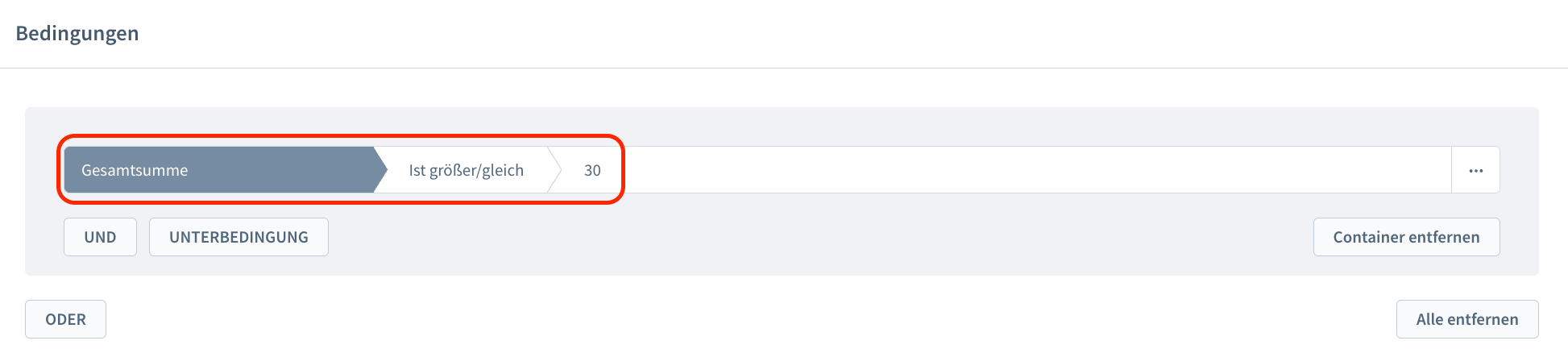 Shopware Rulebuilder Gesamtsumme