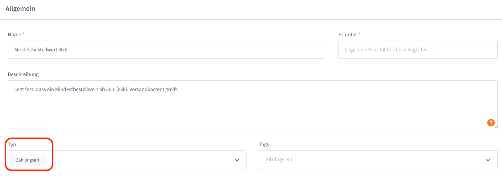 Shopware Rulebuilder Zahlungsart