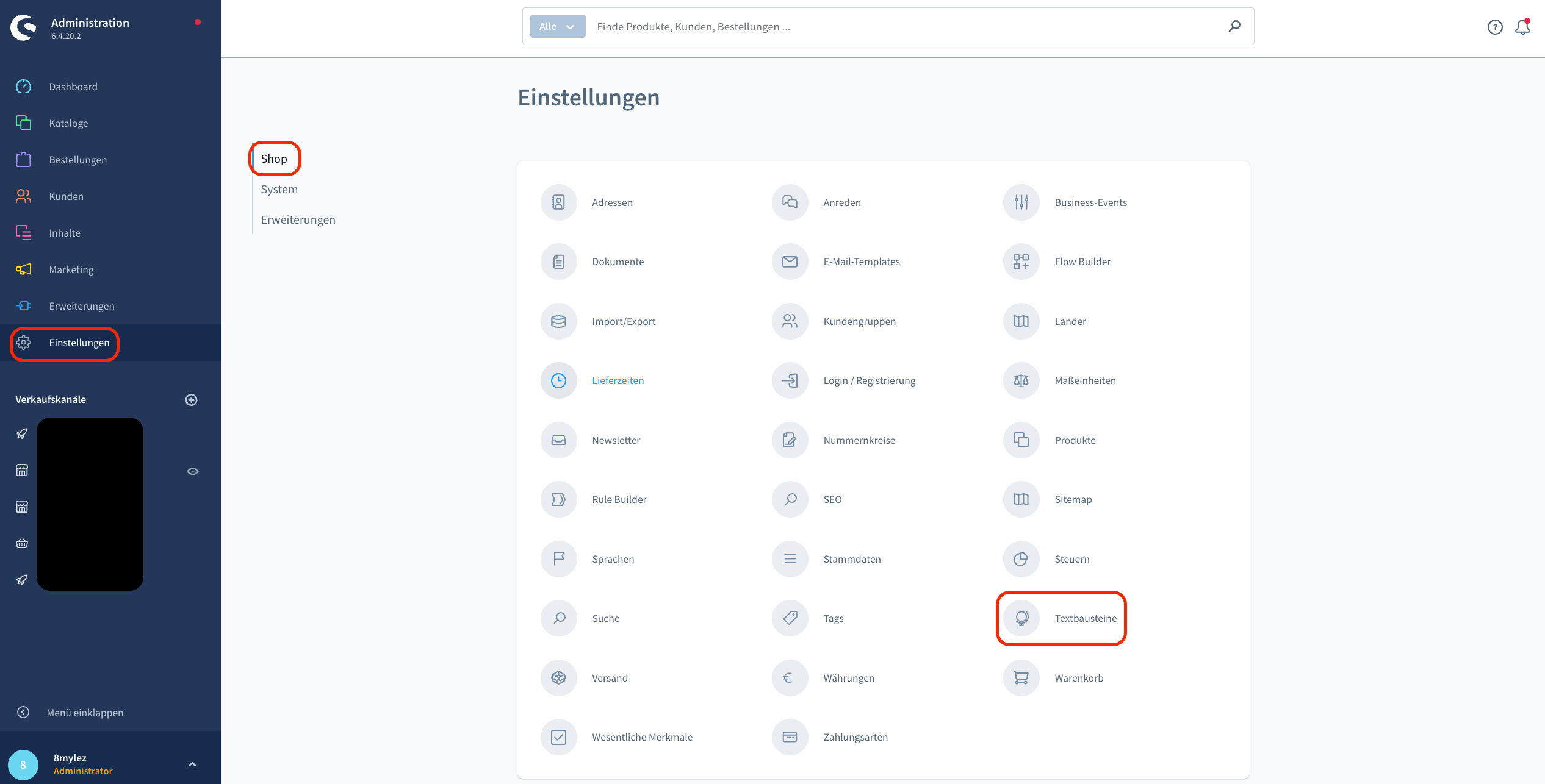 Shopware Textbausteine