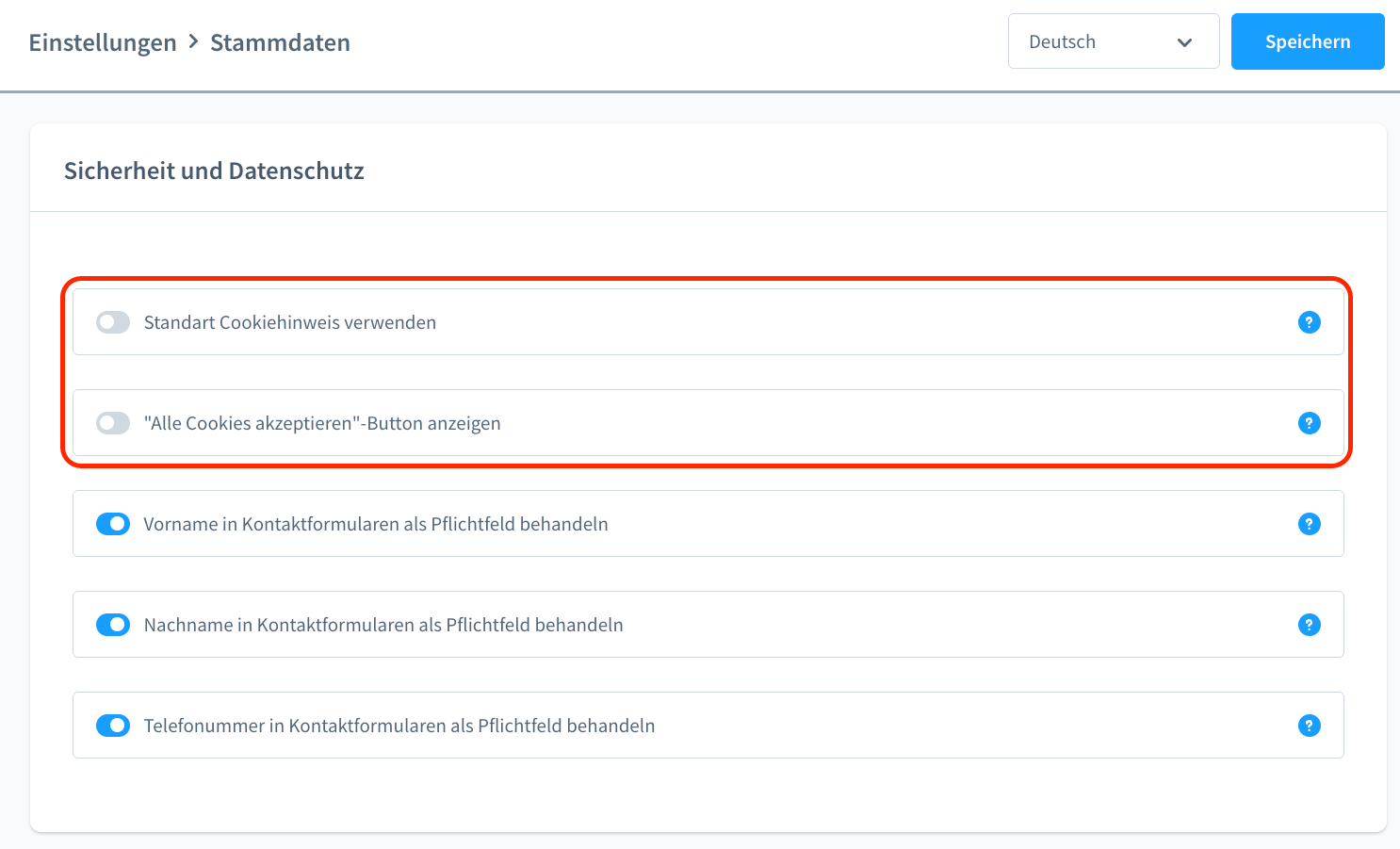 Shopware nativen Cookie Banner aktivieren