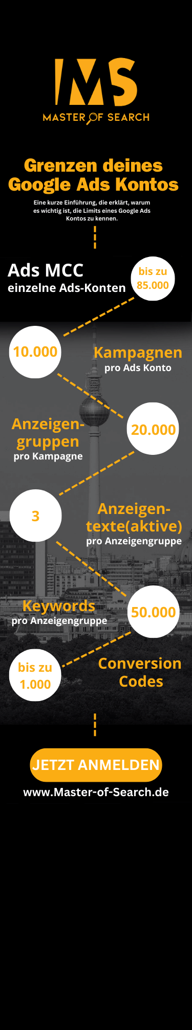 Infografik Google Ads maximale Elemente
