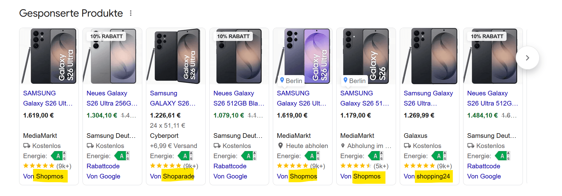 Google Produktanzeigen mit CSS Partnern