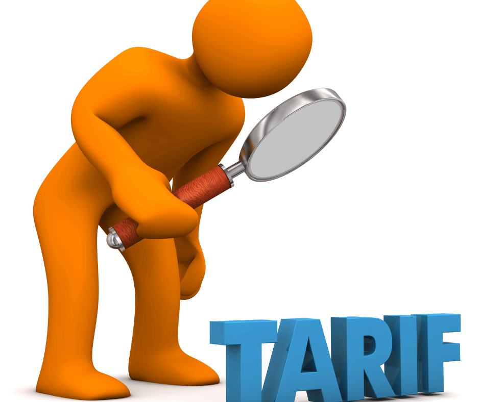 anonymes Männchen schut mit Lupe auf Tarife