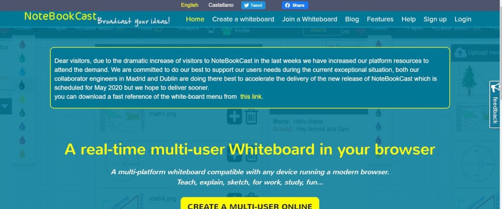 Online Whiteboard Tools NoteBookCast