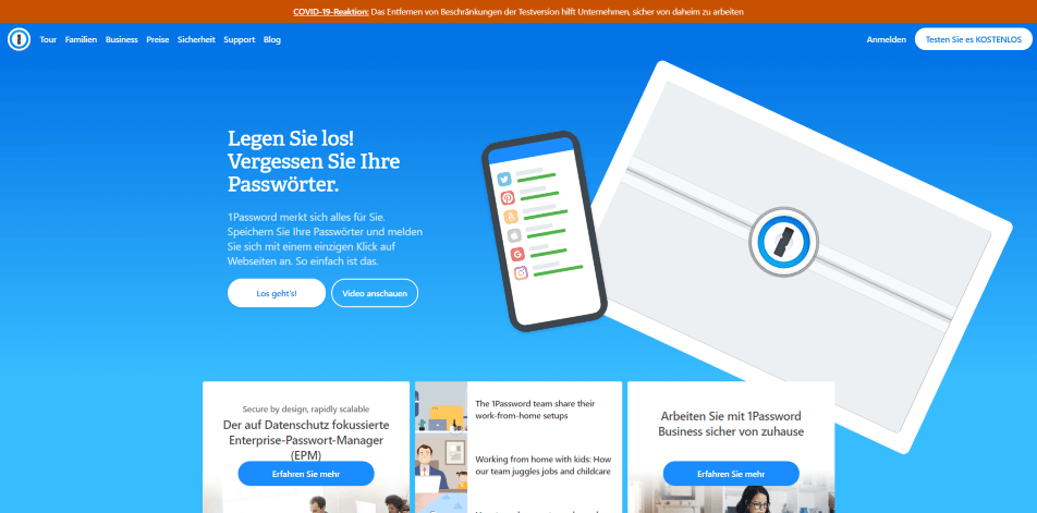 passwort manager 1password startseite