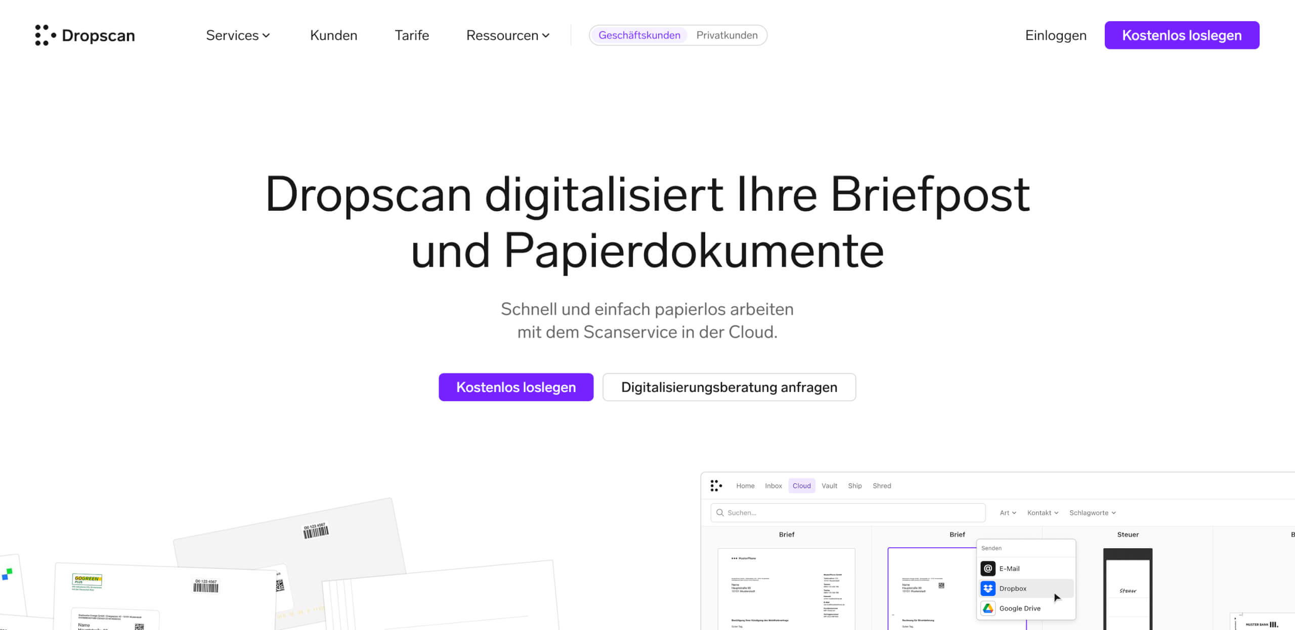 Dropscan Taegliche Briefpost Dokumente scannen lassen 12 30 2025 11 40 AM