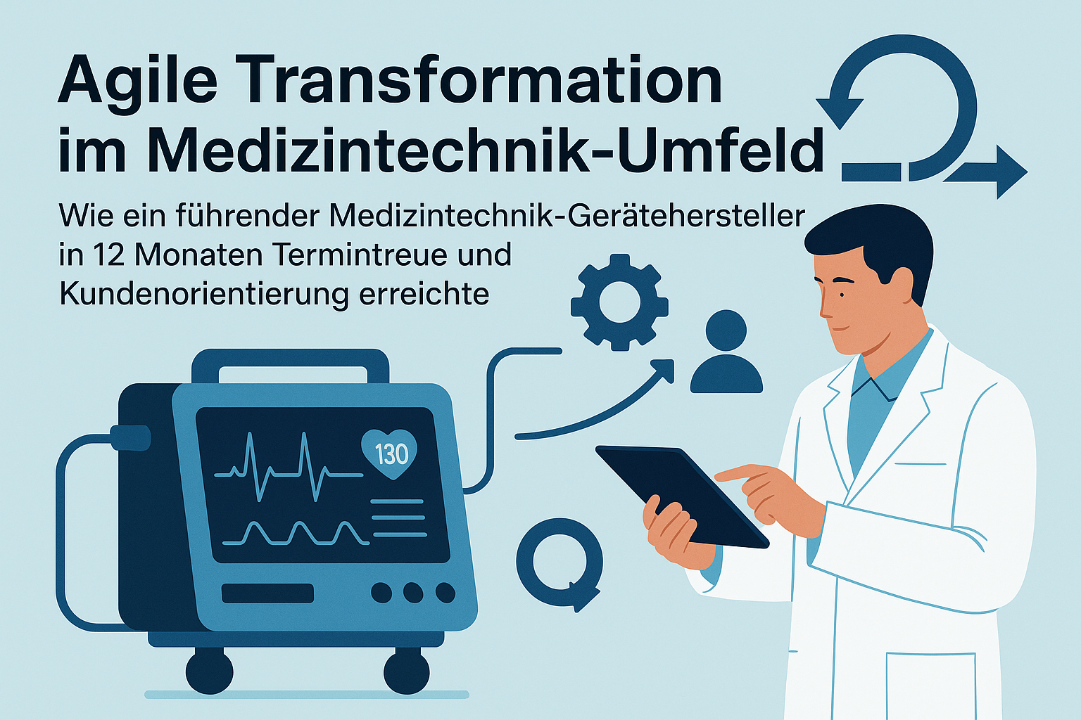 Agile Transformation im Medizintechnik-Umfeld: Wie ein führender Medizintechnik-Gerätehersteller in 12 Monaten Termintreue und Kundenorientierung erreichte