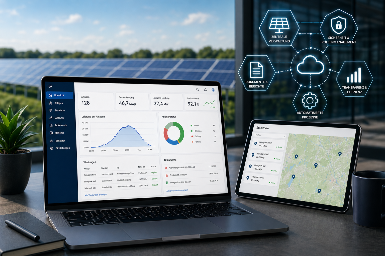 Digitale Verwaltungsplattform für Solaranlagen