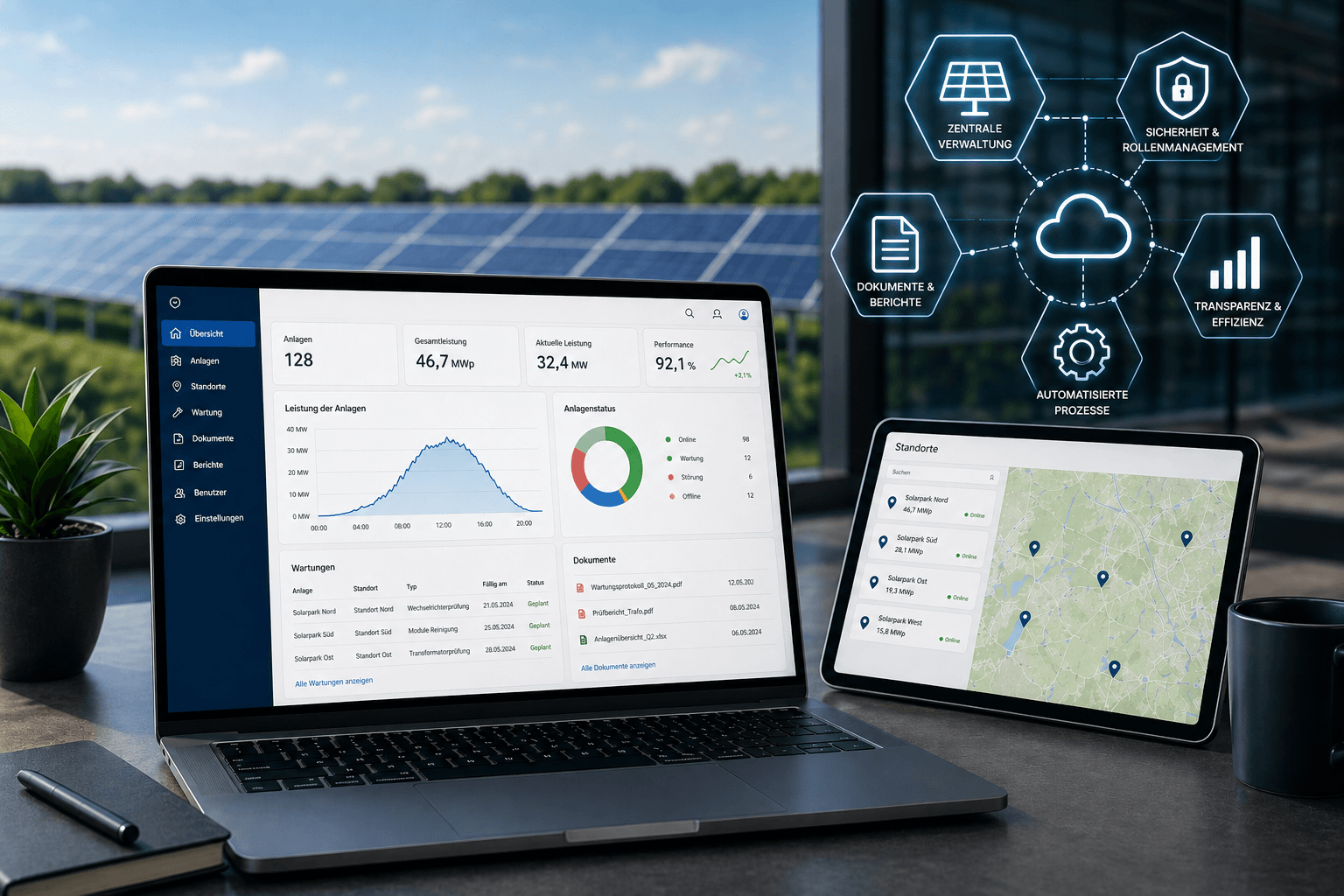 Digitale Verwaltungsplattform für Solaranlagen