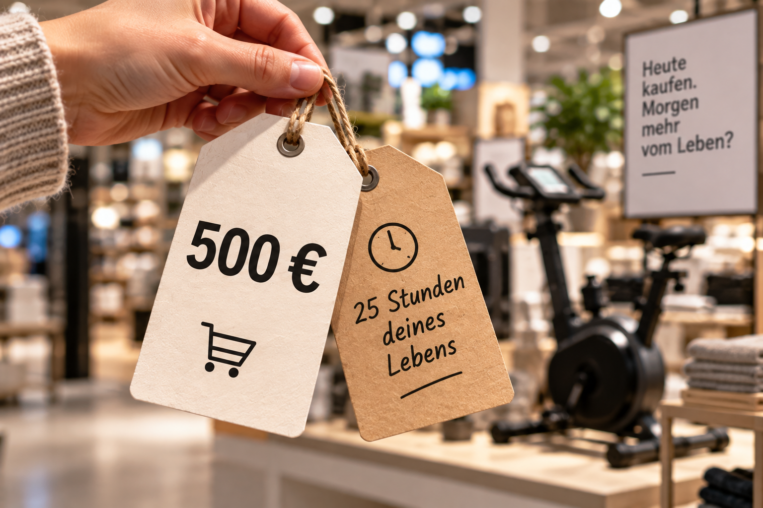 Preisschilder mit versteckten Lebensstunden 1