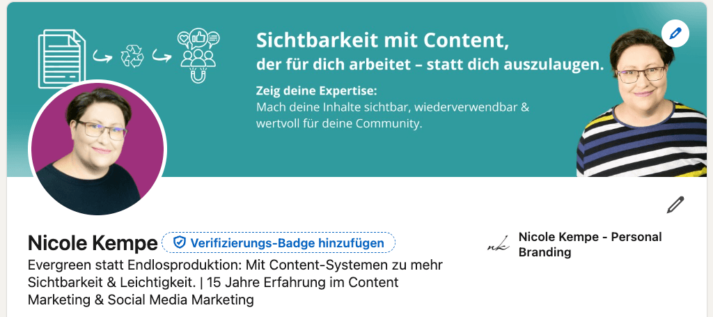 Screenshot Linkedin Profil