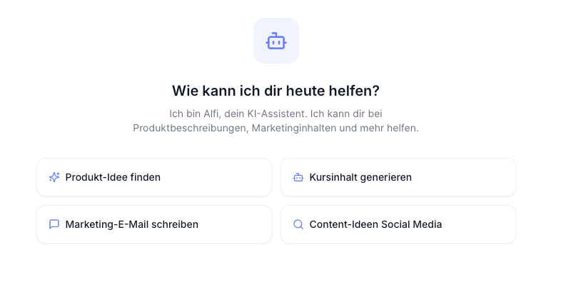 Screenshot Alfi KI Assistent