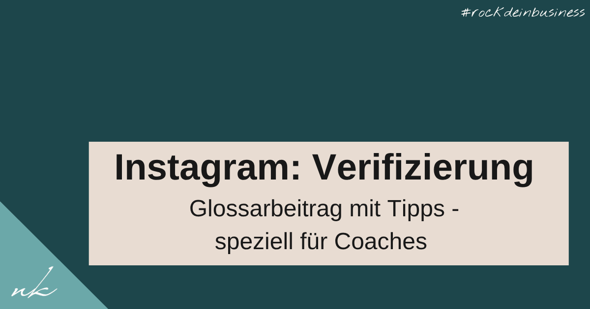Verifizierung (blauer Haken) auf Instagram