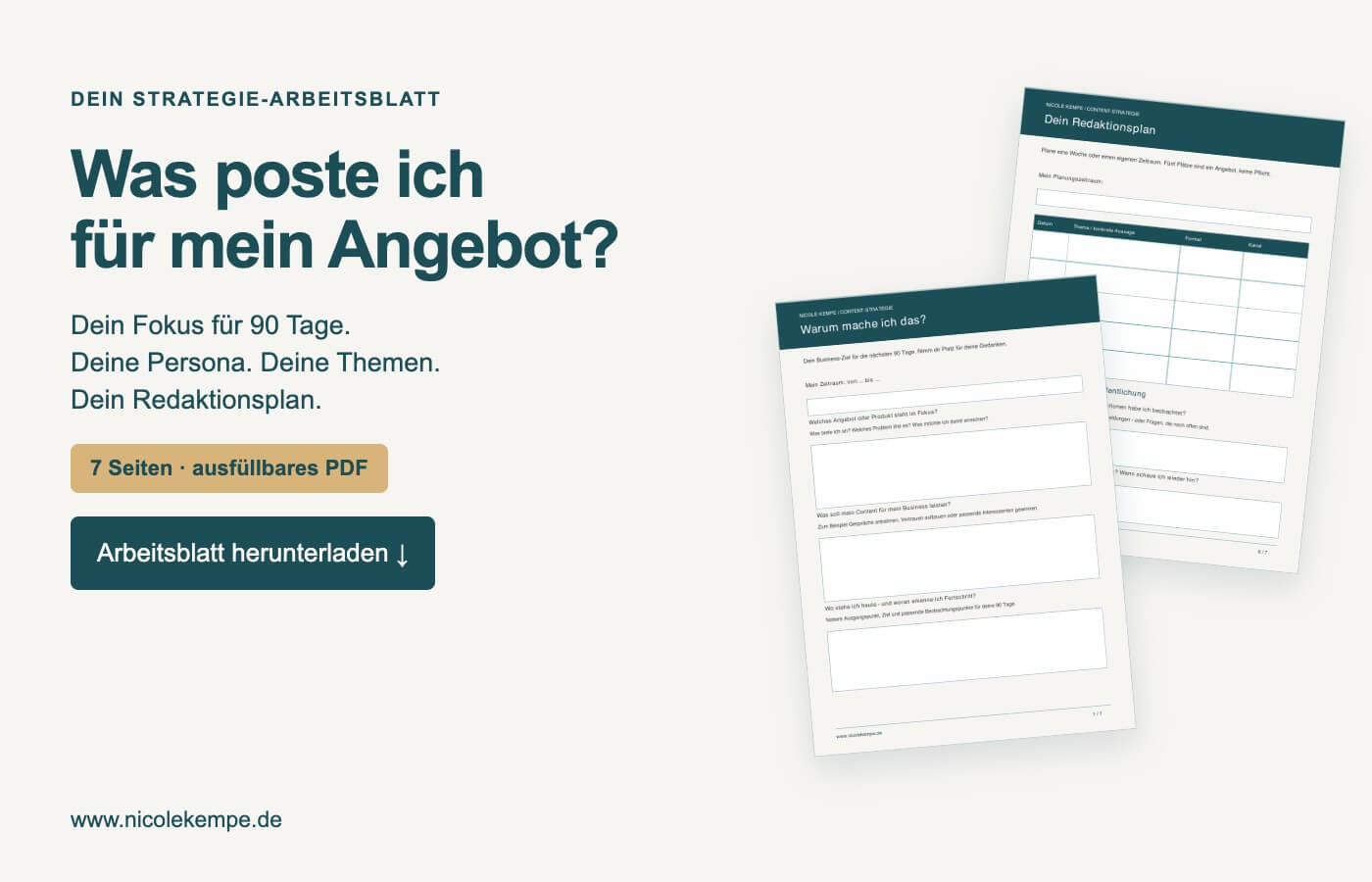 content strategie arbeitsblatt vorschau
