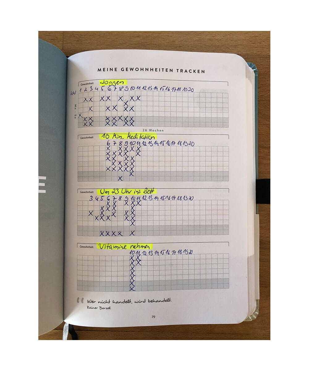 gewohnheitstracker ausgefuellt