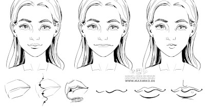 Mund und Lippen zeichnen lernen: Gesichter zeichnen Grundlagen Teil 4
