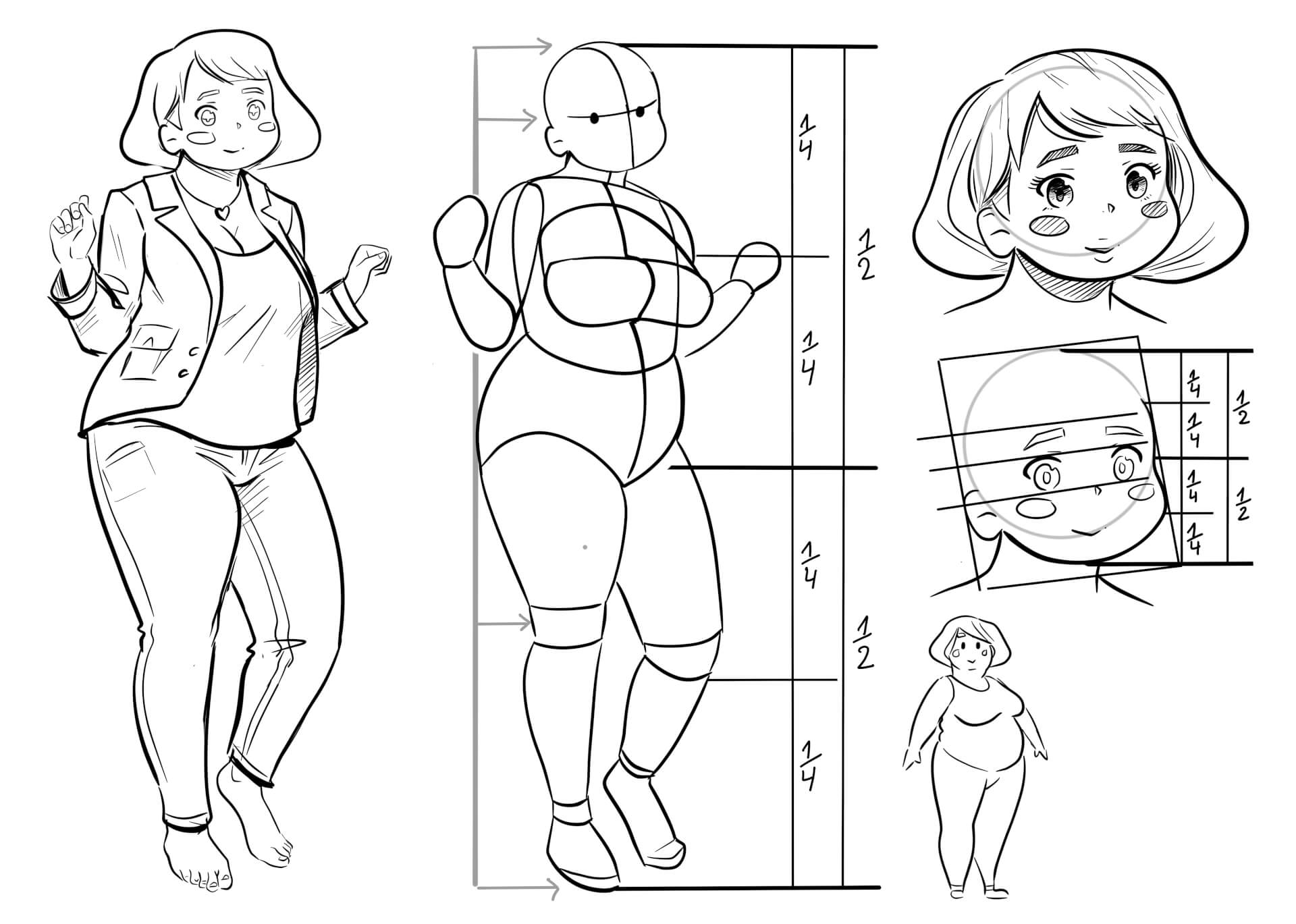 charakter sheet manga kurs maxim simonenko ganzer koerper uebung anatomie 10