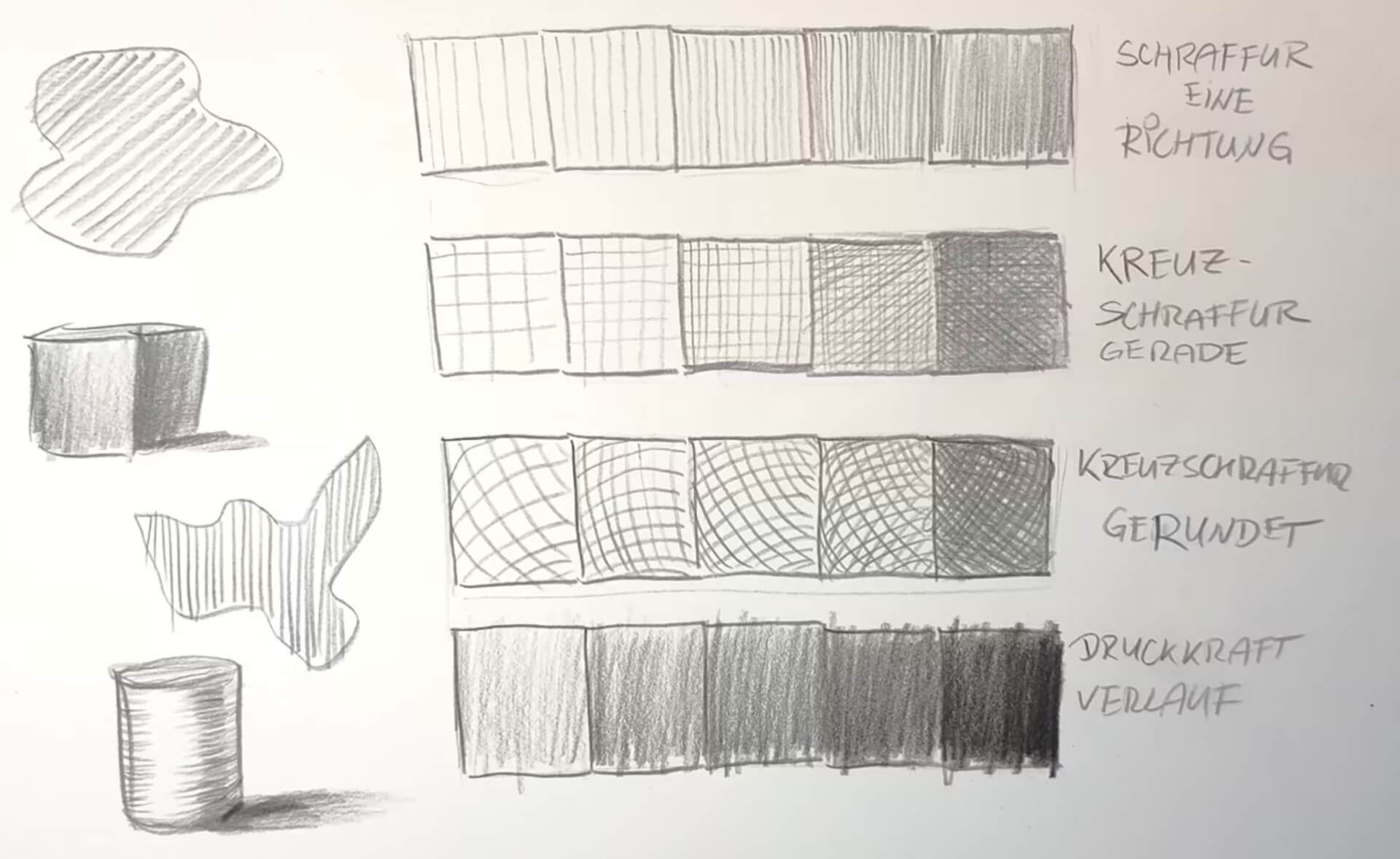 manga kurs schraffur druckstaerke linien lernen grundlagen maxim simonenko