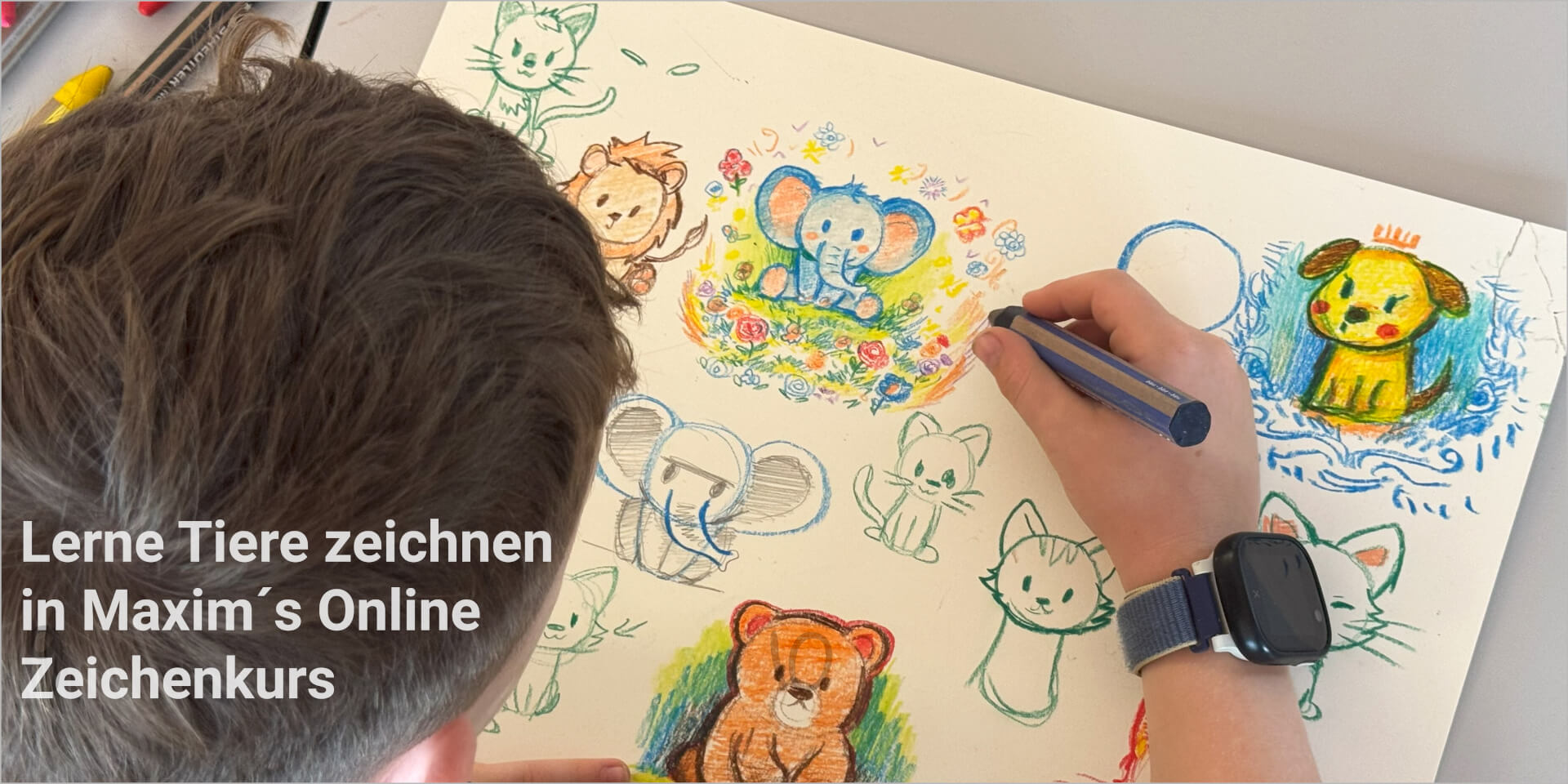 elefant zeichnen einfach kind eltern testimonial kind foto beim zeichnen zeichenkurs tiere maxim simonenko