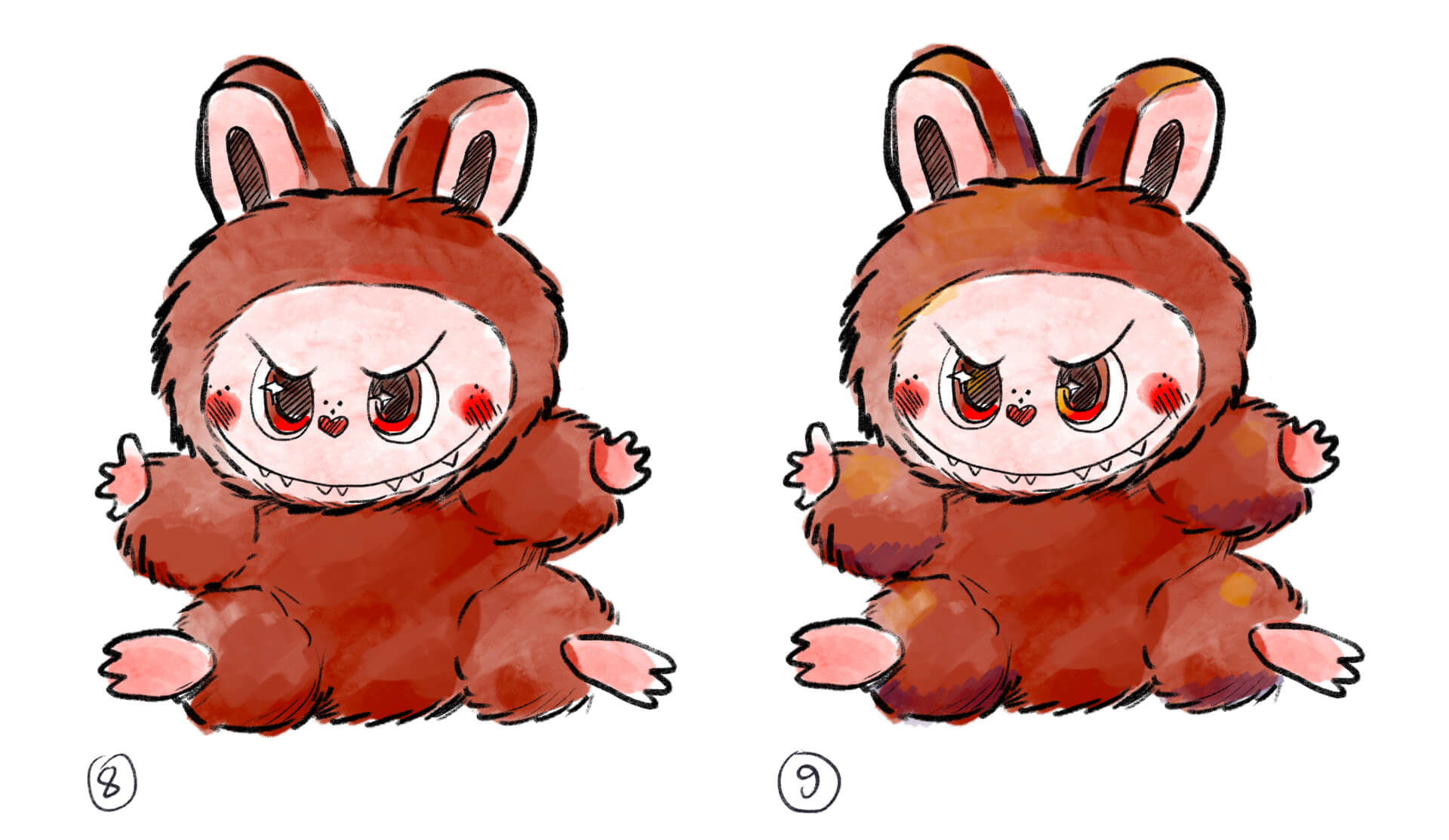 labubu zeichnen tutorial anleitung how to draw step by step anleitung anfaenger leicht maxim simonenko schritt 5 farbe und schatten licht