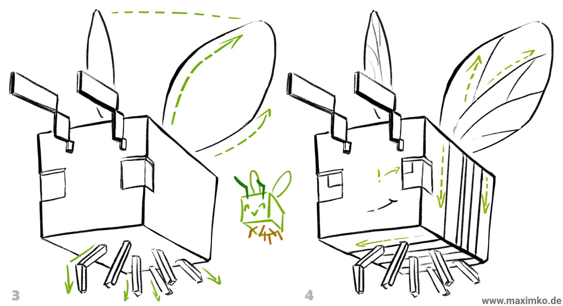 minecraft zeichnen biene tutorial fluegel kawaii tutorial anfaenger zeichenkurs anleitung einfach how to draw roblox schritt perspektive maxim simonenko teil 2