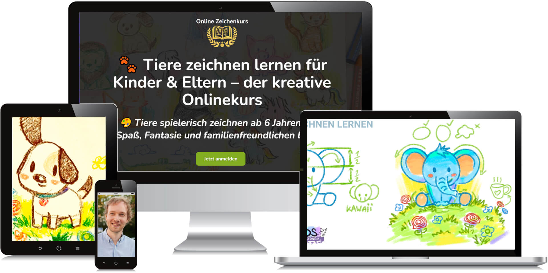 tiere zeichnen lernen einfach anfänger mockup online zeichenkurs