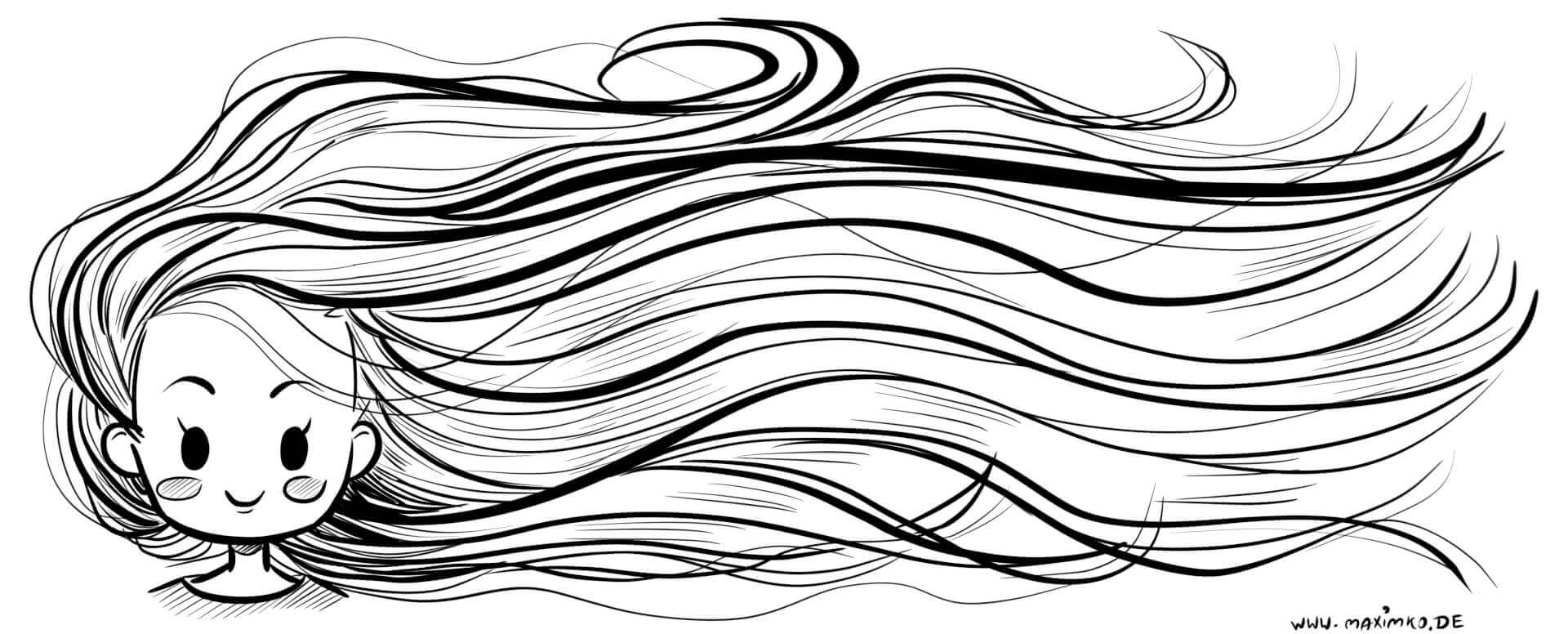 manga haare zeichnen lernen kawaii girl lange haare im wind