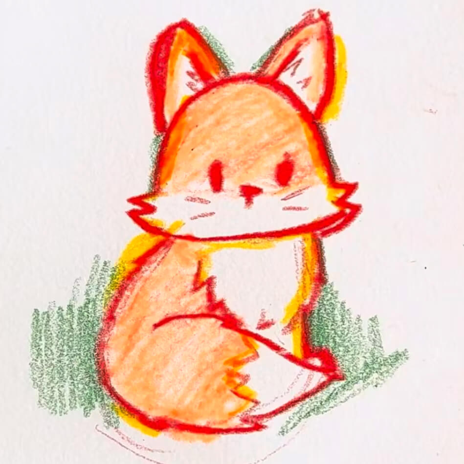 Kawaii Fuchs zeichnen lernen – aus dem Eltern & Kids Zeichenkurs von Maxim