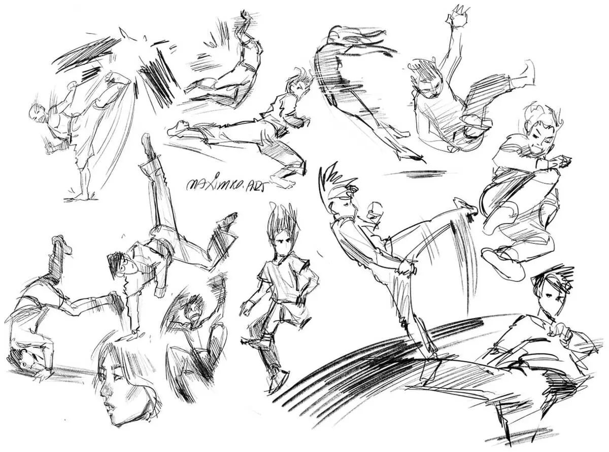 Anatomie und Dynamik: Manga Action-Posen und Kampfszenen professionell skizzieren lernen im Manga Zeichenkurs.