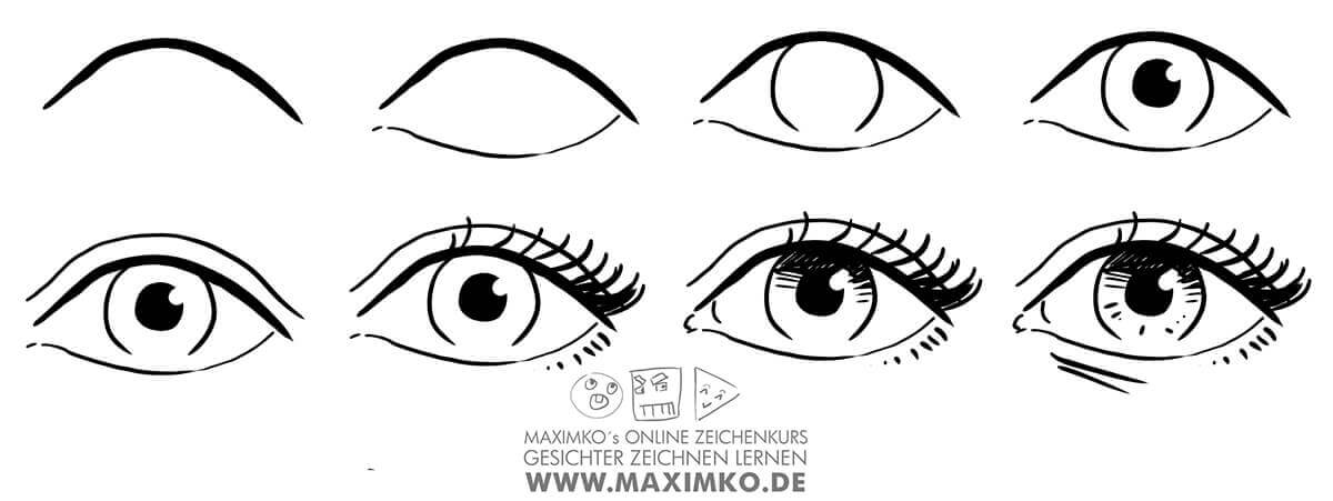 manga augen zeichnen einfach in 8 schritten zeichnen lernen von vorne zum mitzeichnen einfach