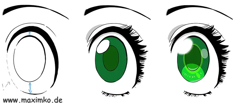 Manga Augen zeichnen in 3 Schritten – Tutorial für Anfänger