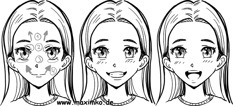 Manga Gesichtsausdruck zeichnen in 3 Schritten – Emotionen