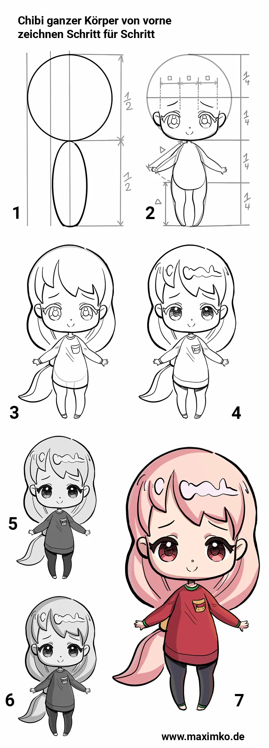 Manga Chibi Körper zeichnen – Schritt für Schritt Anleitung