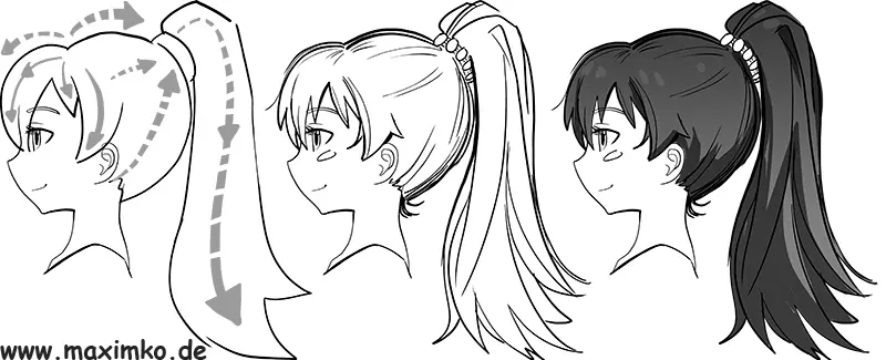 Manga Haare zeichnen in 3 Schritten – Maxim Simonenko