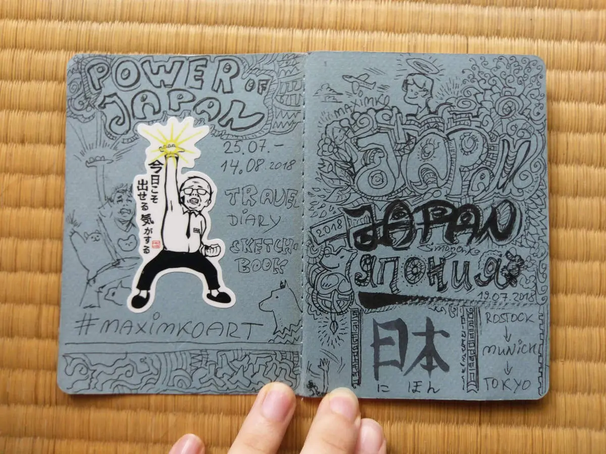 Inspiration aus Japan: Einblicke in ein handgezeichnetes Manga Skizzenbuch von Maxim Simonenko.