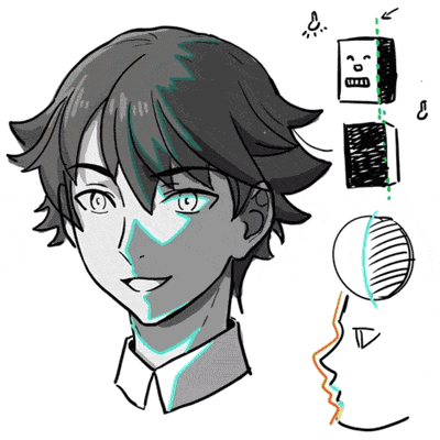 Manga Zeichenkurs Modulbild: Schattierung, Tiefe und Dreidimensionalität zeichnen lernen