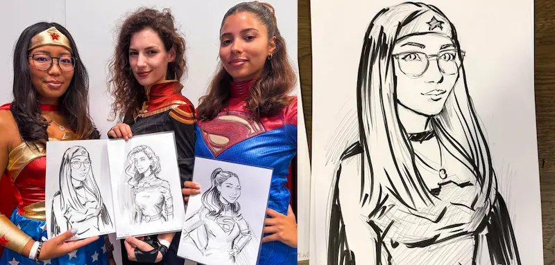 Live-Portrait zeichnen auf einem Event – Schnellportrait von Maxim Simonenko