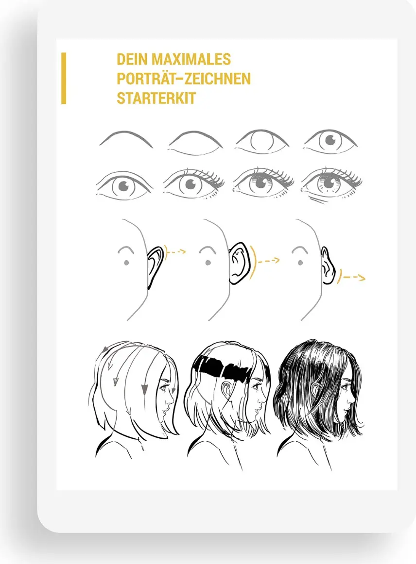 Portrait Starterkit PDF – 13-seitige Grundlagen-Anleitung zum Gesicht zeichnen lernen von Maxim Simonenko