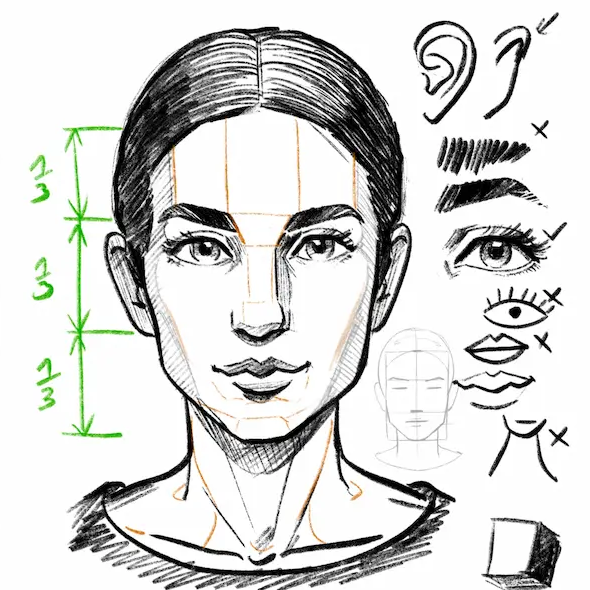 Augen, Ohren, Nase und Mund einfach zeichnen – Grundbausteine des Portraits für Anfänger