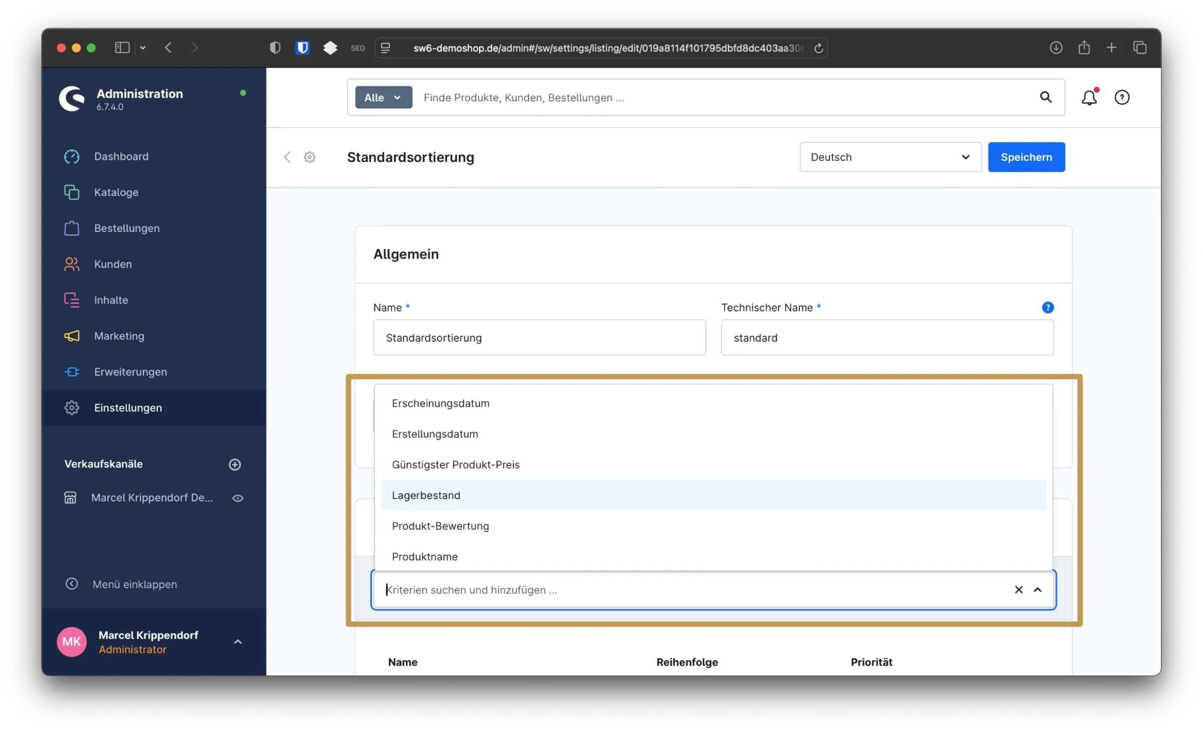 sw simplyworks eigene sortierung 2 2