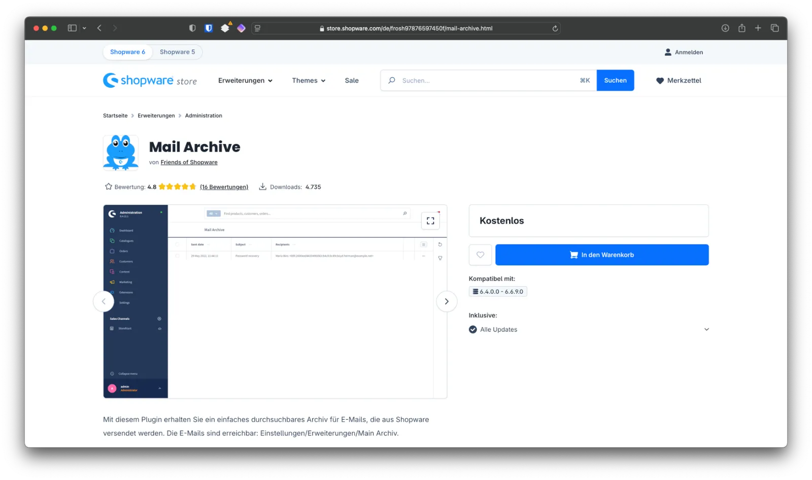 Mail Archiv in Shopware 6 – Übersichtliches E-Mail-Management leicht gemacht