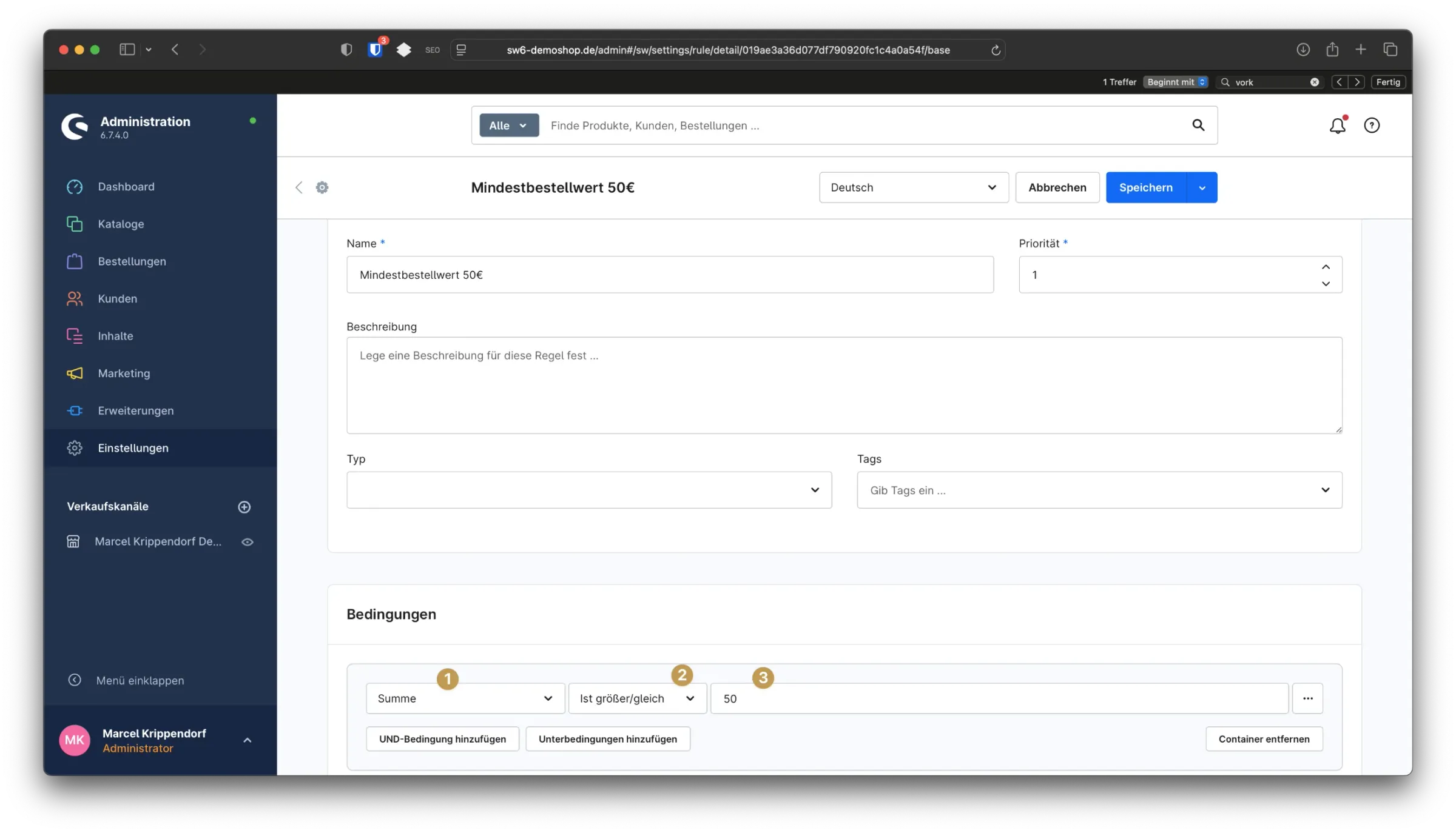 sw simplyworks shopware mindestbestellwert ohne plugins 3 2