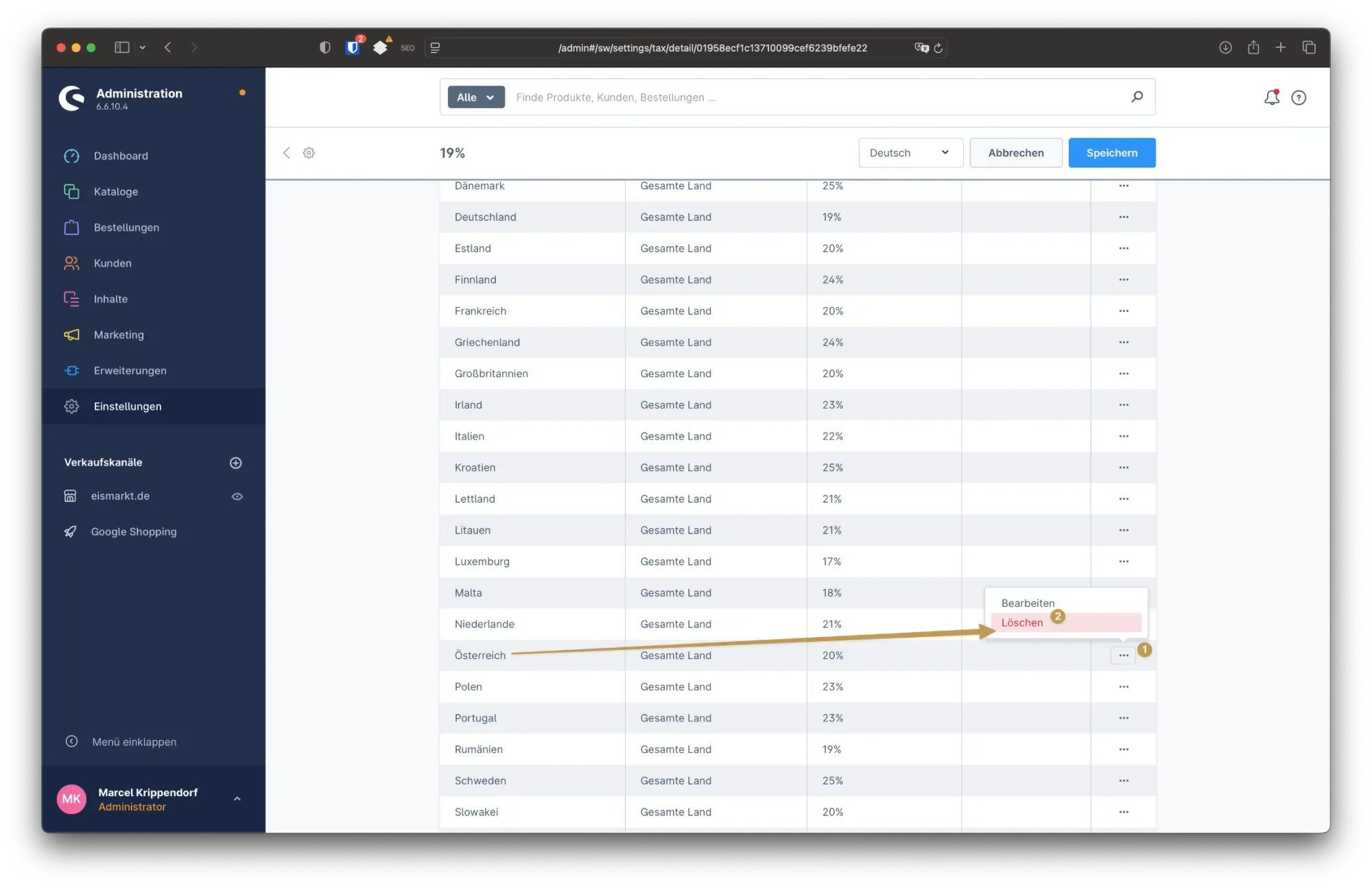 sw simplyworks steuereinstellungen shopware6 1