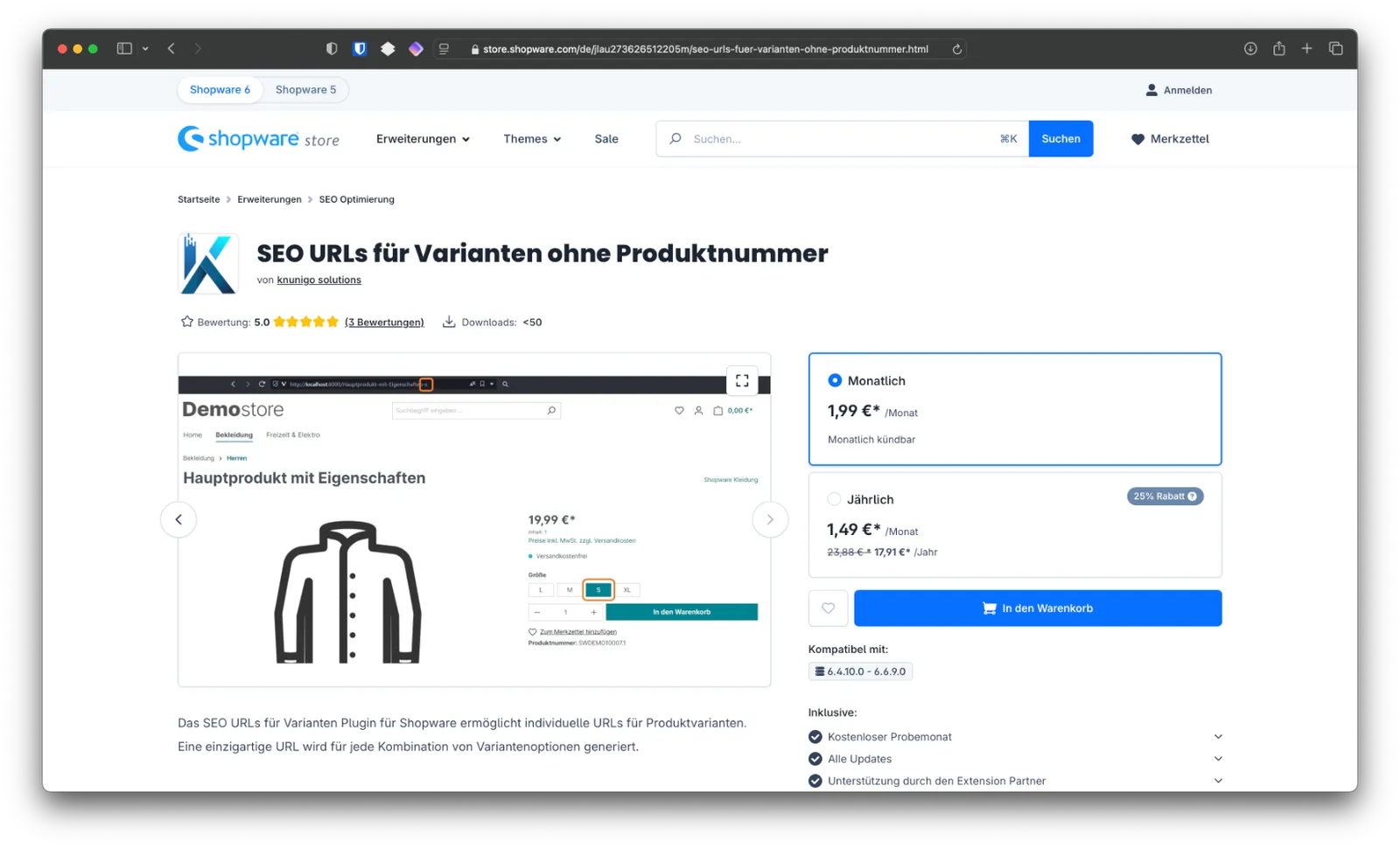 Bessere SEO-URLs für Varianten