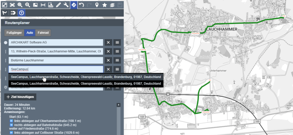 ARCHIKART Karthago Navigation Zwischenziele