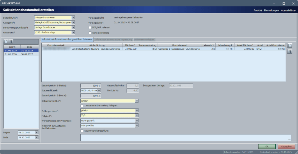 Vertraege Kalkulation Umlage Grundsteuer 1Stelle Aktenzeichen unkenntlich machen NEU