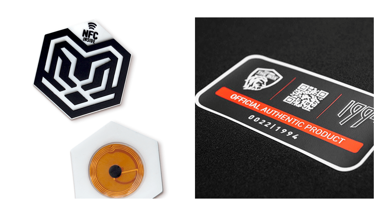 NFC QR code Heat Transfer Digital Product Passport DPP ready by dekoGraphics