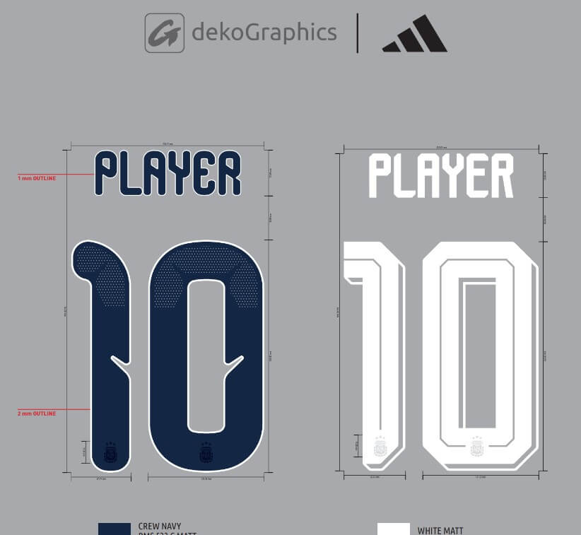 Names and numbers jersey designs from dekoGraphics